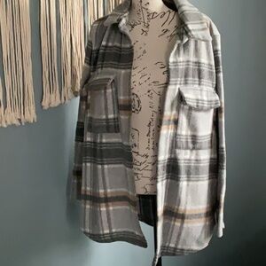 Melloday womens med plaid shacket with 4 pockets